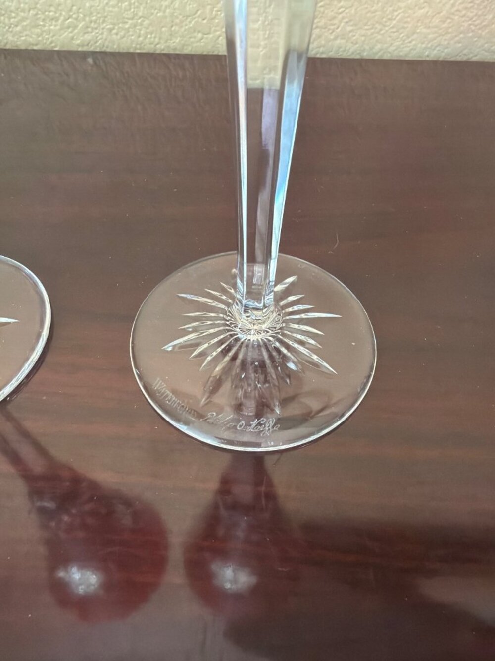 Waterford Snowflake Wishes Joy 2011 Ruby Champagne Flutes Pair Signed O'Keeffe - Picture 8 of 13